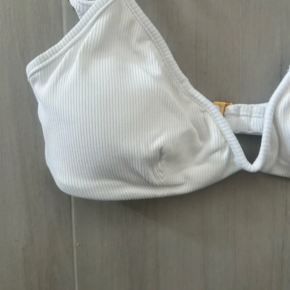 L*Space Ribbed Helena Bikini Top in White Size S